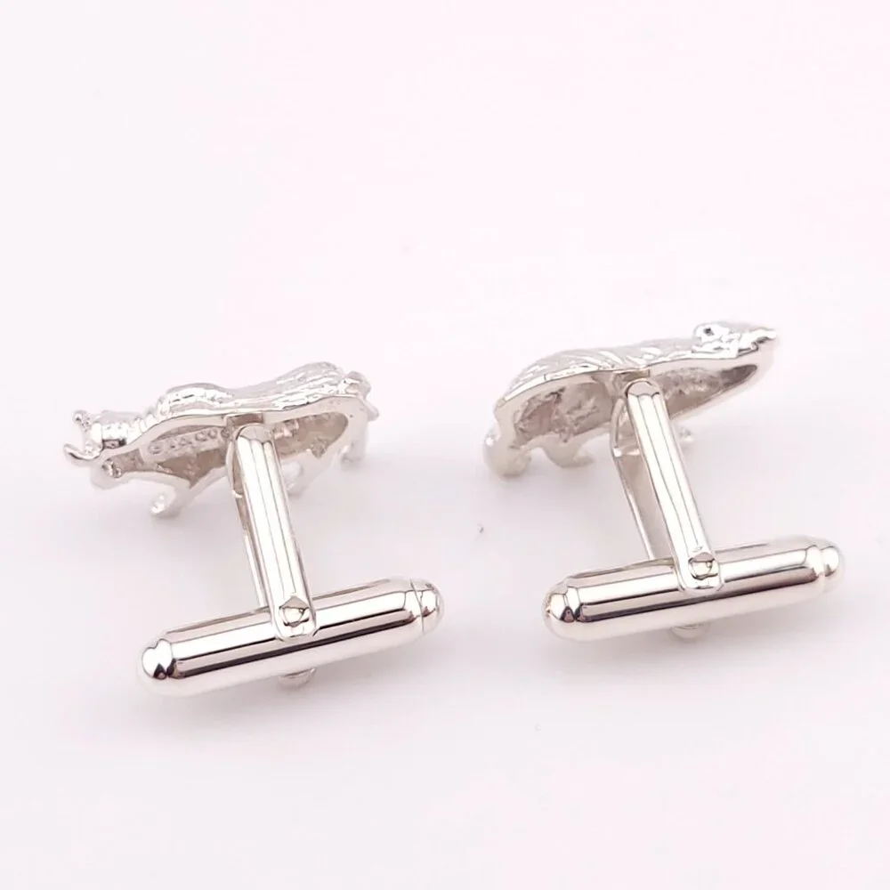Mint Tiffany & Co. Sterling Silver Bull Bear Wall Street Stock Market Cufflinks